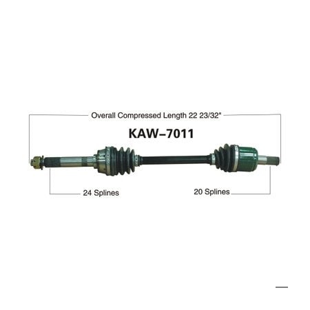 Wide Open OE Replacement CV Axle for KAW FRONT KAF400 MULE 610 4X KAW-7011